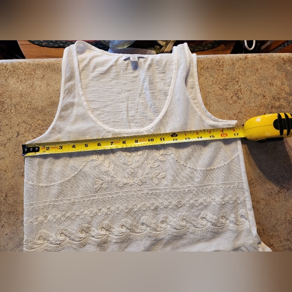 American Eagle Outfitters Cream Embroidered Overlay Tank Size M - Picture 9 of 9